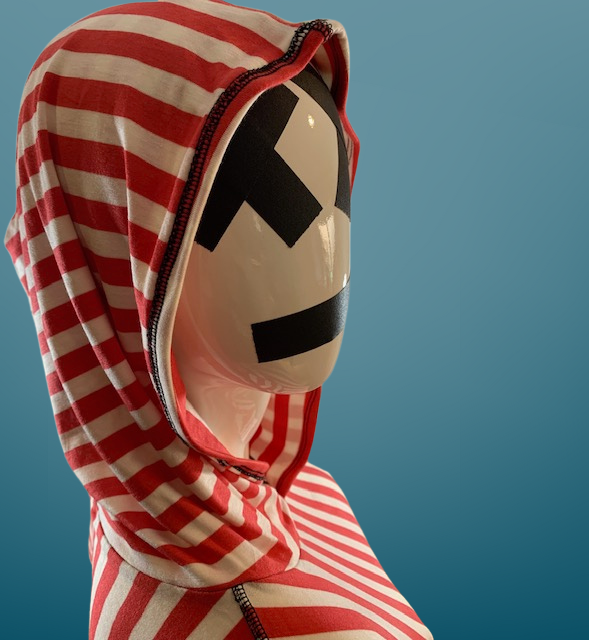 CANDY STRIPE CROPPED PULLOVER HOODIE