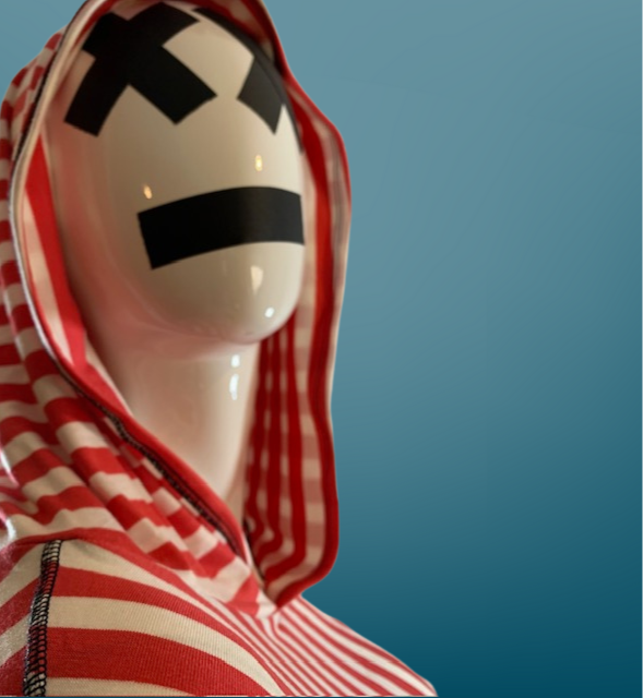 CANDY STRIPE CROPPED PULLOVER HOODIE