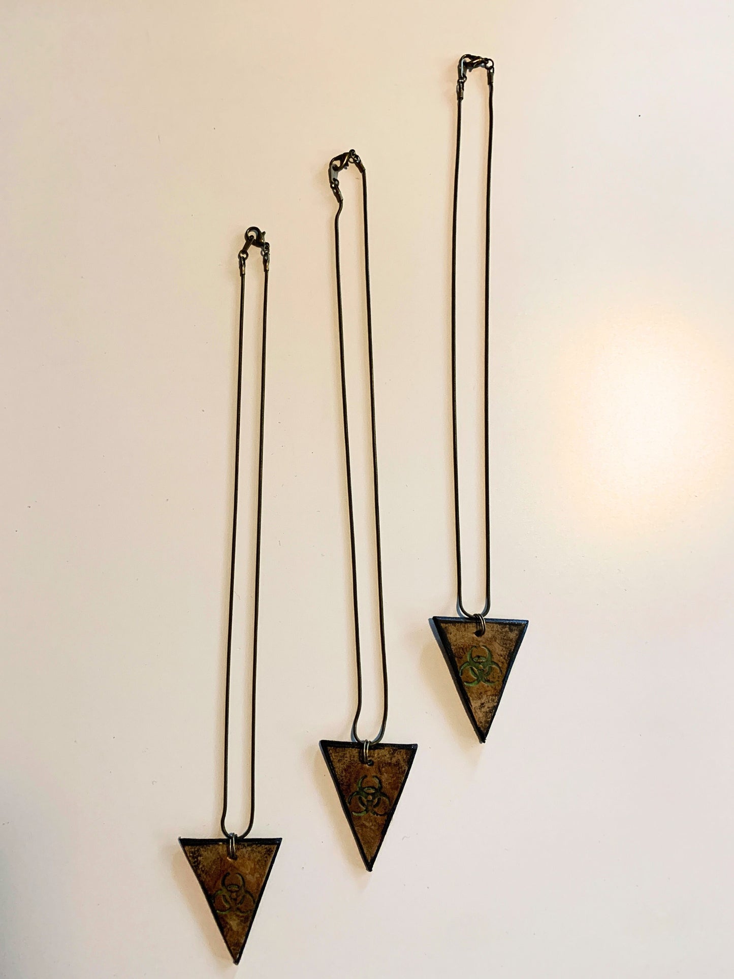 BIO-HAZARD NECKLACE - Embossed Leather