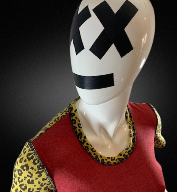 RED & CUSTARD LEOPARD - CROP TOP