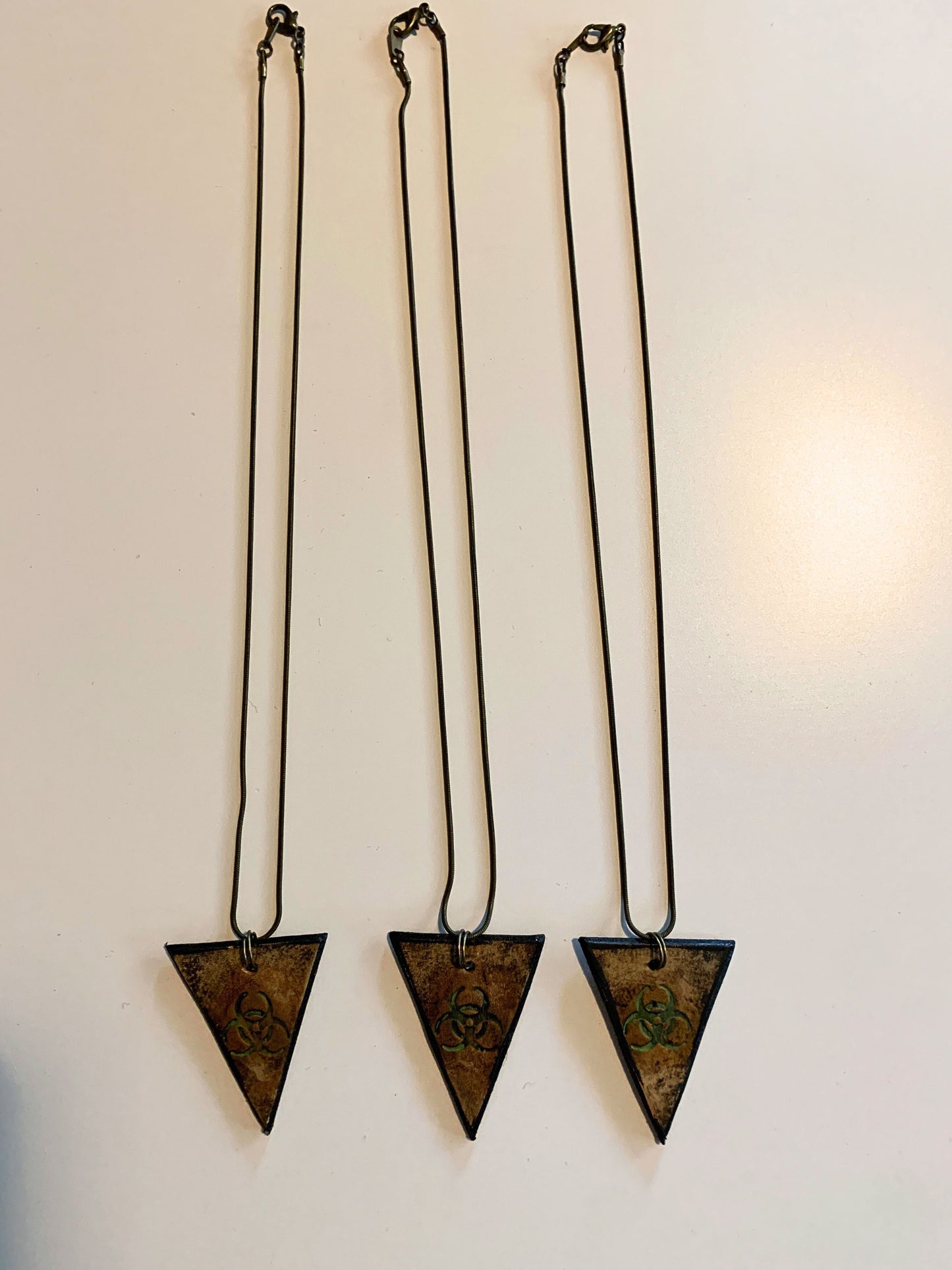 BIO-HAZARD NECKLACE - Embossed Leather
