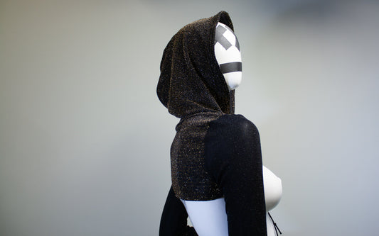CITY LIGHTS- GOLD & OBSIDIAN MICRO HOODIE