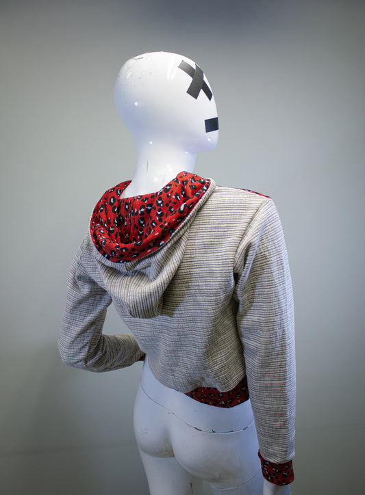 RUBY LEOPARD - CROPPED PULLOVER HOODIE