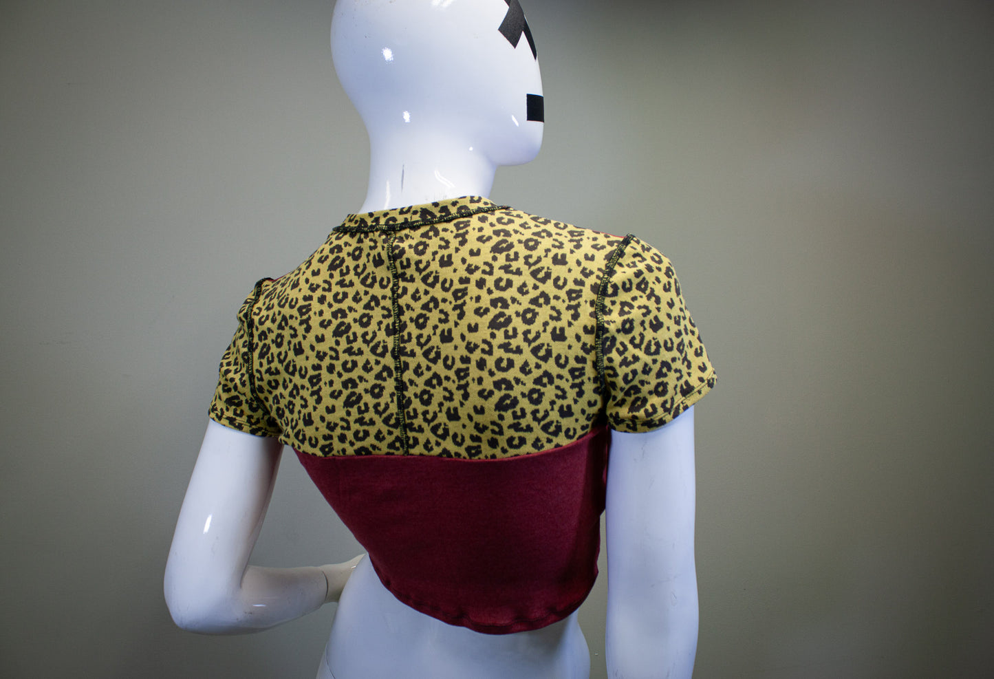 RED & CUSTARD LEOPARD - CROP TOP