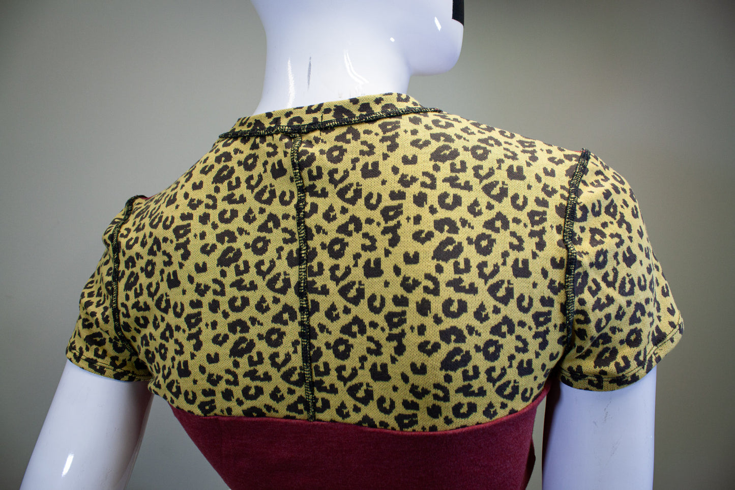 RED & CUSTARD LEOPARD - CROP TOP
