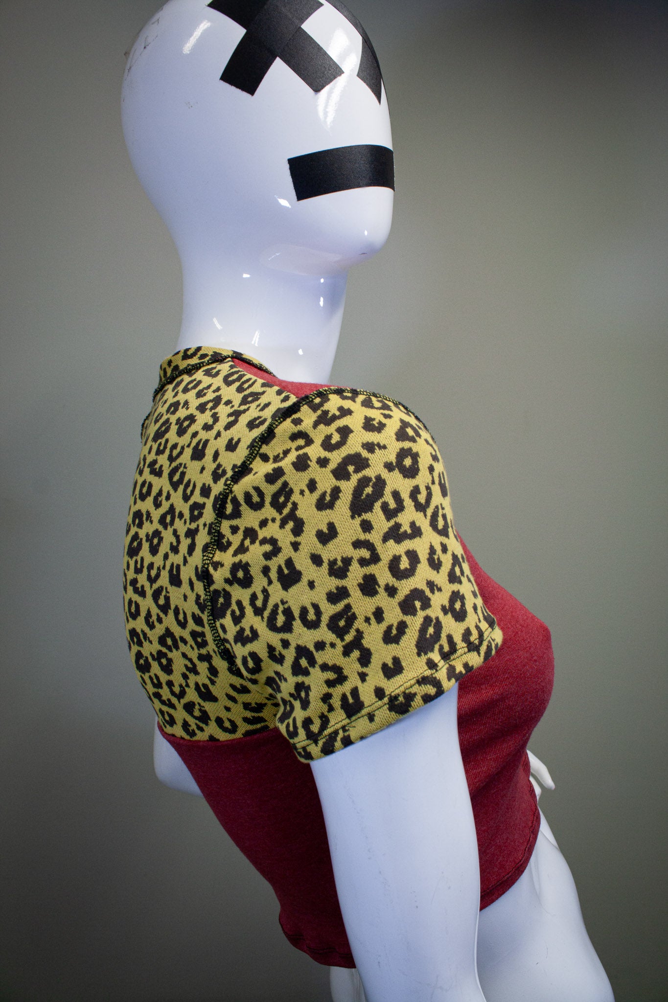 RED & CUSTARD LEOPARD - CROP TOP