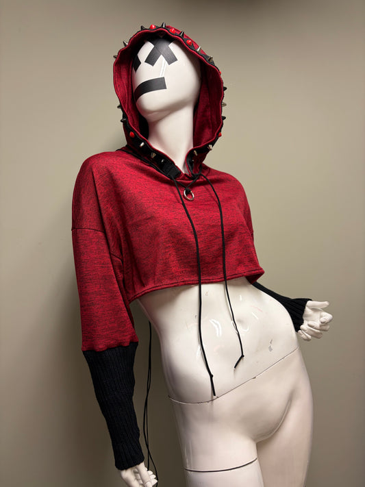 RED HALO HOOD - CROPPED HOODIE