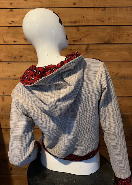 RUBY LEOPARD - CROPPED PULLOVER HOODIE