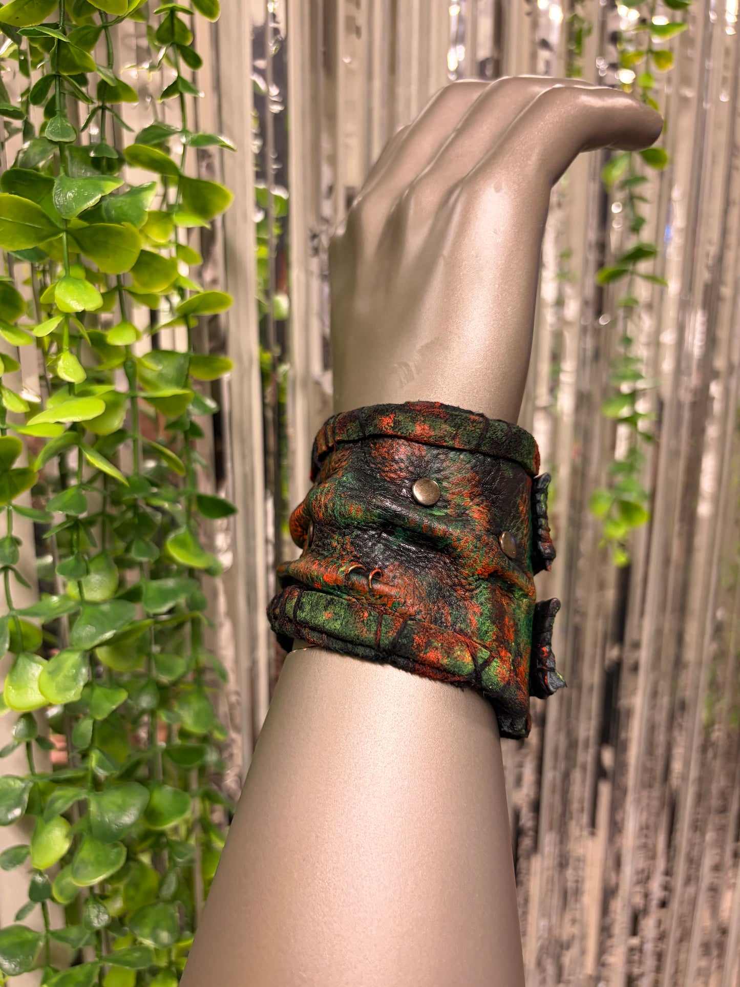 *COMING SOON* NEON NIGHT SHIFT - Orange + Green Leather Cuff