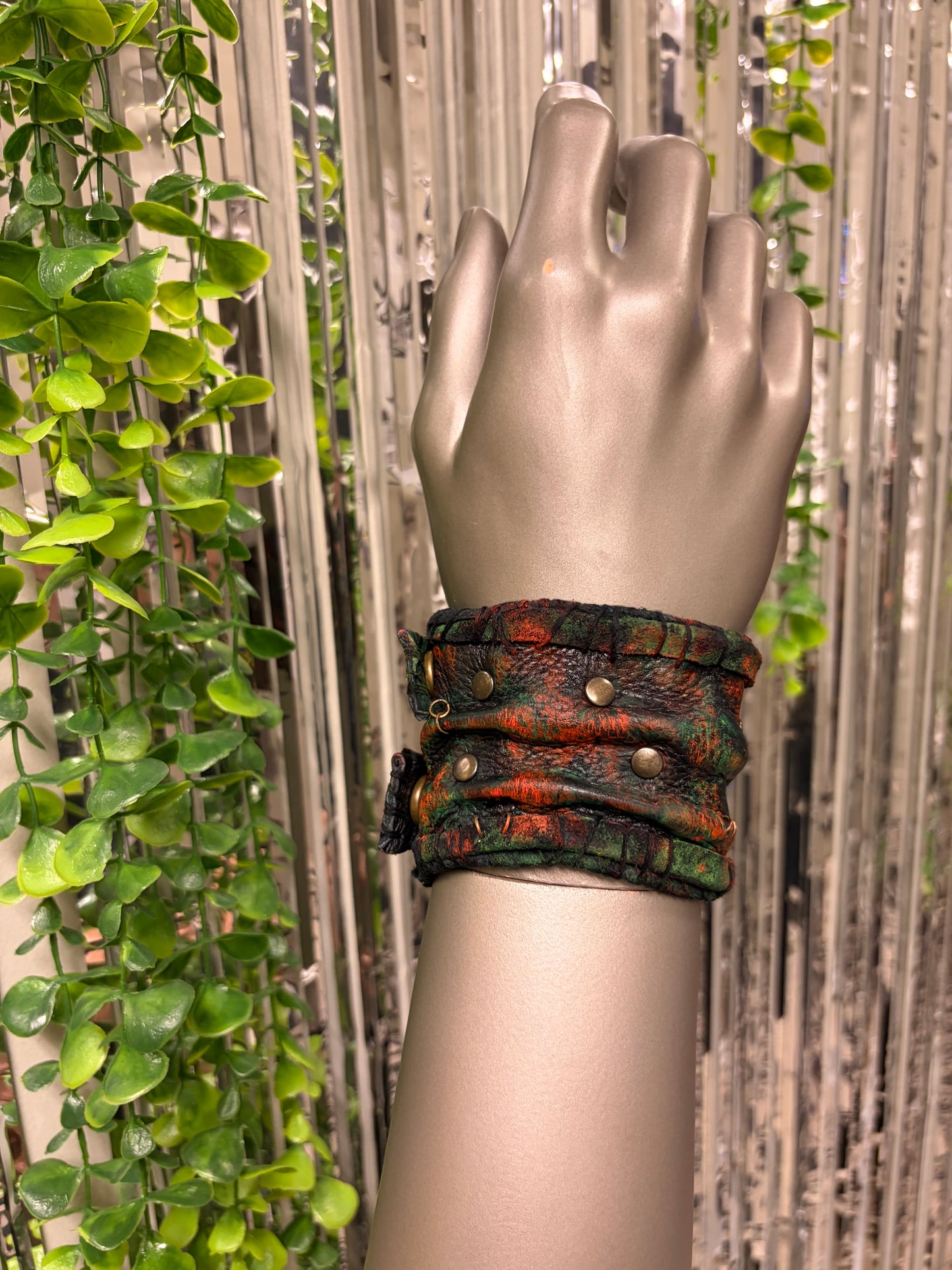 *COMING SOON* NEON NIGHT SHIFT - Orange + Green Leather Cuff