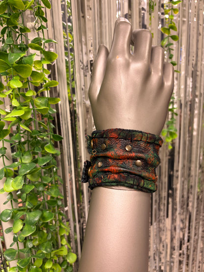 *COMING SOON* NEON NIGHT SHIFT - Orange + Green Leather Cuff