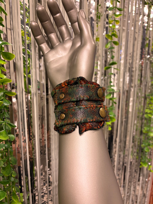 *COMING SOON* NEON NIGHT SHIFT - Orange + Green Leather Cuff