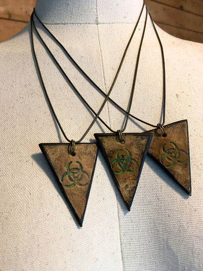 BIO-HAZARD NECKLACE - Embossed Leather