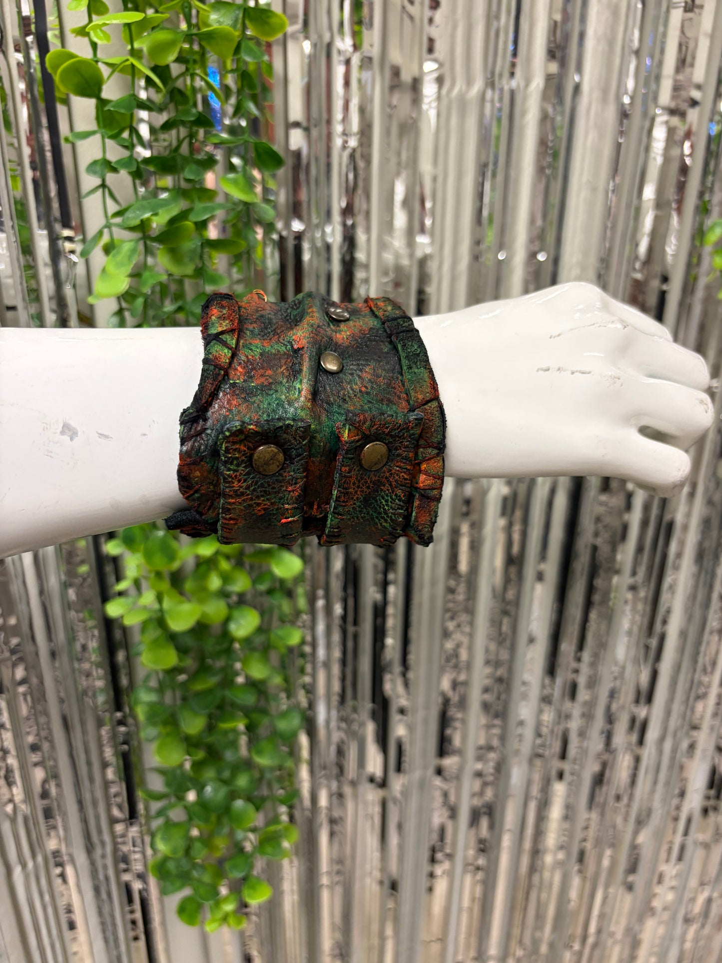 *COMING SOON* NEON NIGHT SHIFT - Orange + Green Leather Cuff