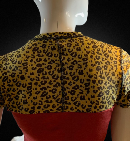 RED & CUSTARD LEOPARD CROP TOP