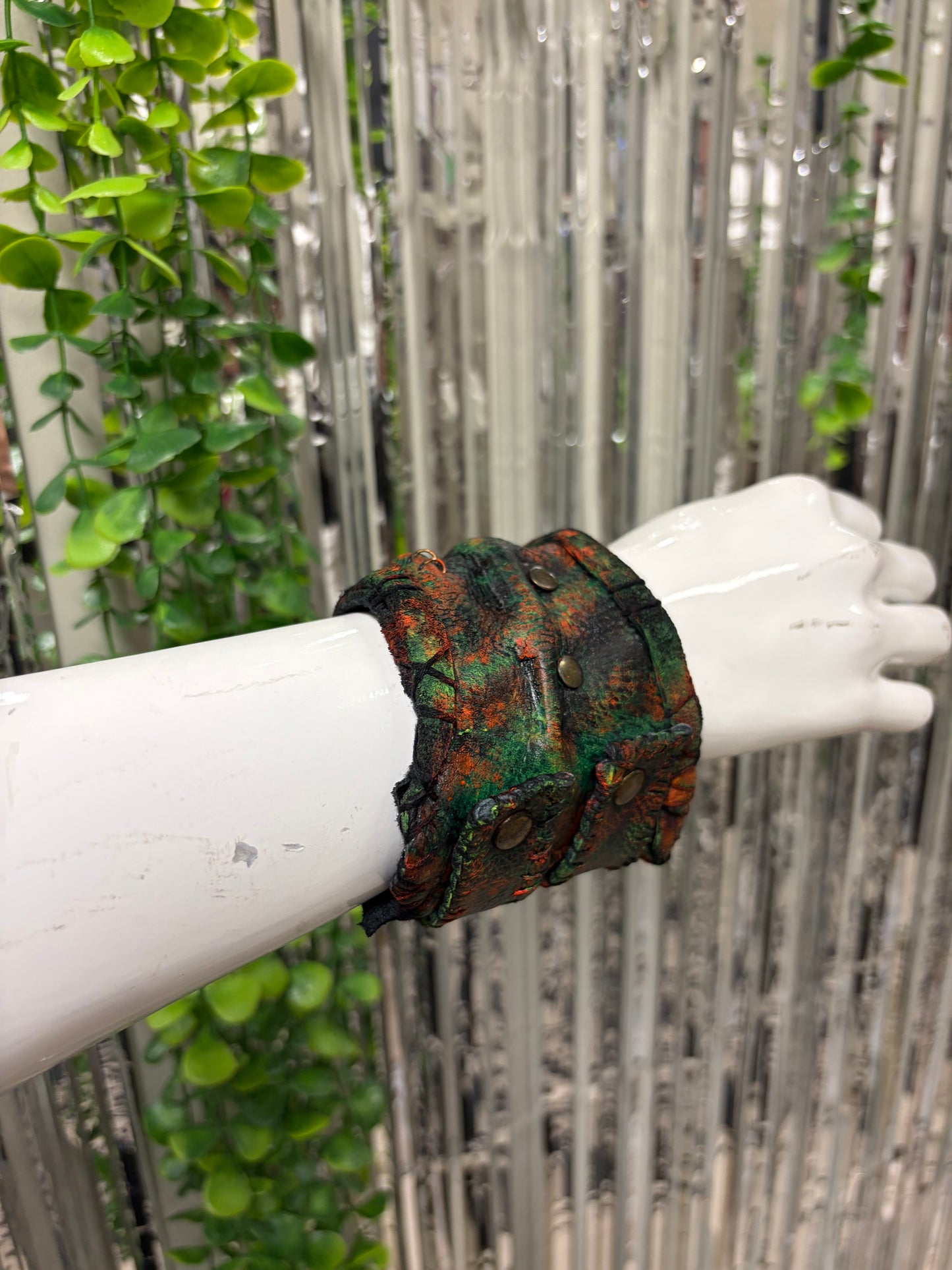 *COMING SOON* NEON NIGHT SHIFT - Orange + Green Leather Cuff