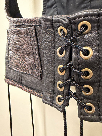 RIB BREAKER - Black Leather Bustier