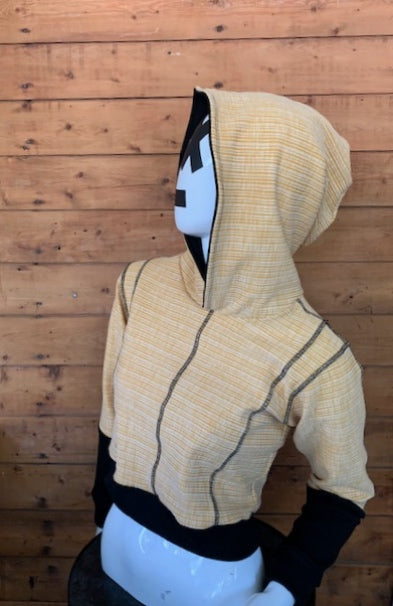 YELLOW JACKET - CROPPED PULLOVER HOODIE