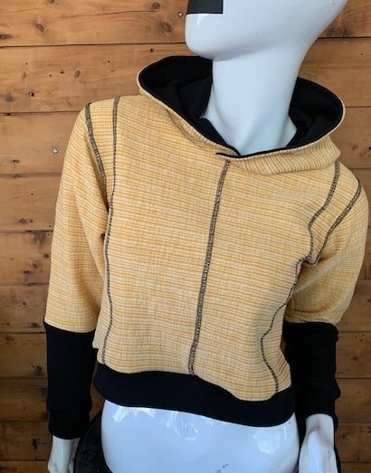 YELLOW JACKET - CROPPED PULLOVER HOODIE
