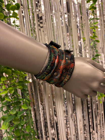 *COMING SOON* NEON NIGHT SHIFT - Orange + Green Leather Cuff