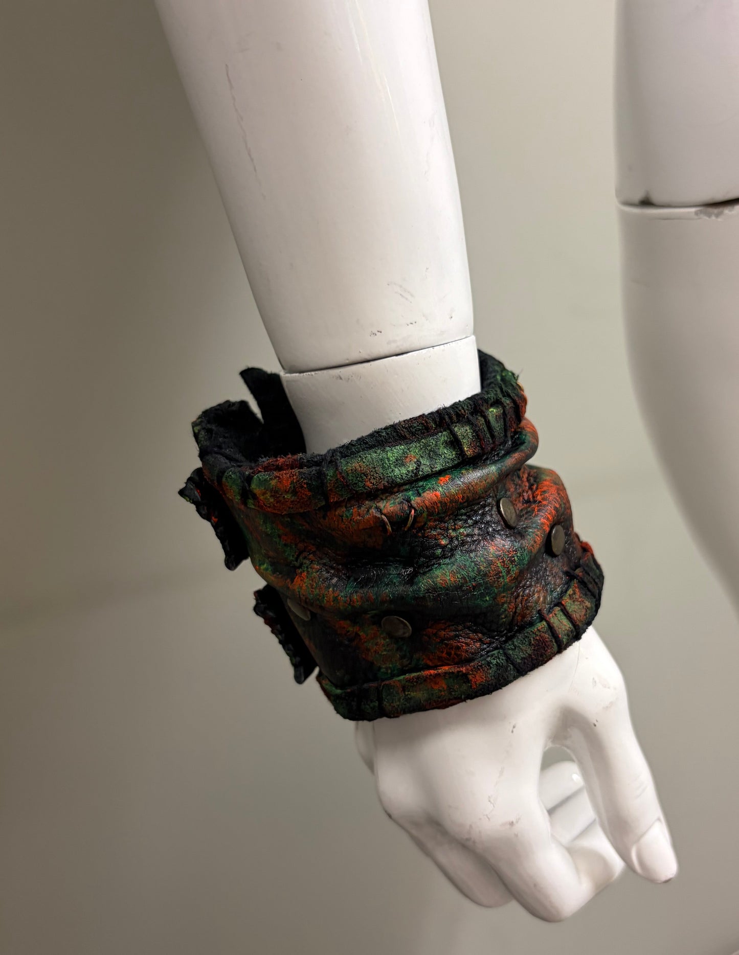 *COMING SOON* NEON NIGHT SHIFT - Orange + Green Leather Cuff
