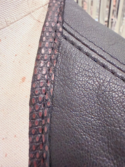 RIB CAGE BUSTIER - BLACK LEATHER