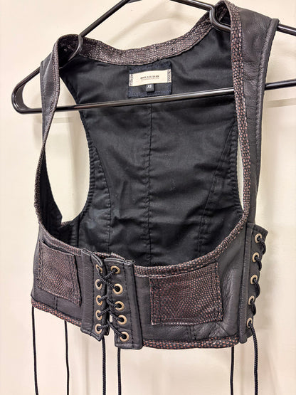 RIB BREAKER - Black Leather Bustier