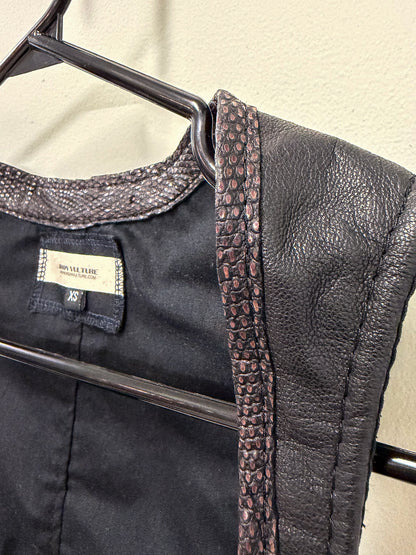 RIB BREAKER - Black Leather Bustier