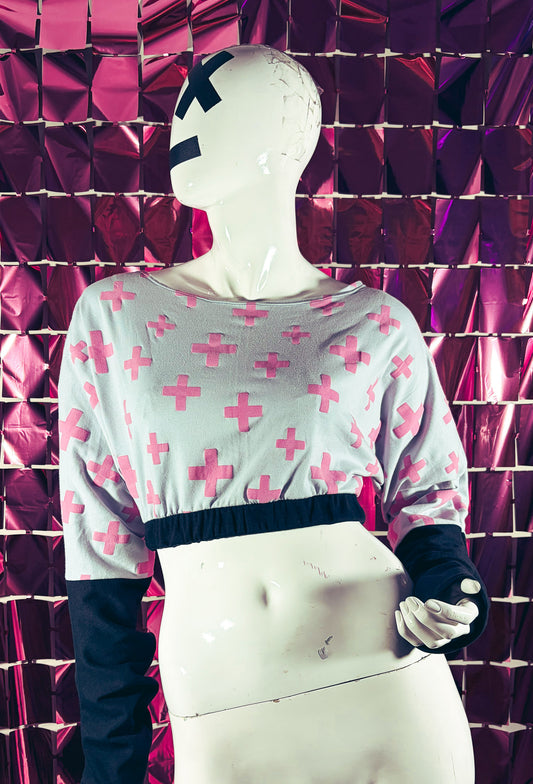 HOT WIRE PINK - STACKED DOLMAN SHIRT