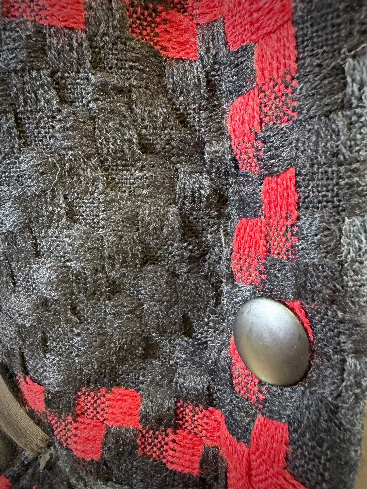 RED GRID - STRAIGHT CUT JACKET *SAMPLE SALE*