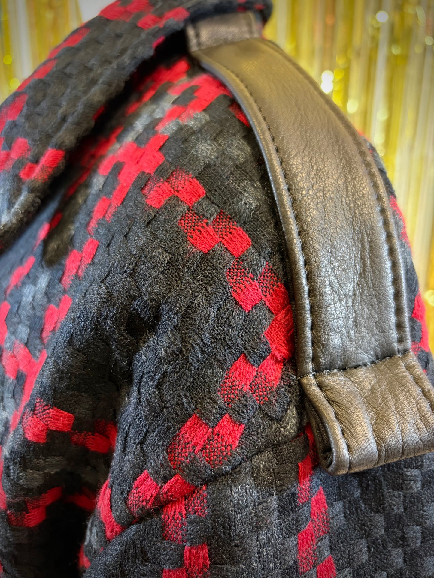 RED GRID - STRAIGHT CUT JACKET *SAMPLE SALE*
