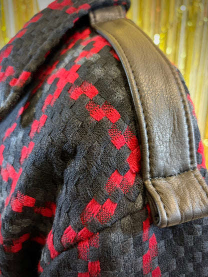 RED GRID - STRAIGHT CUT JACKET *SAMPLE SALE*
