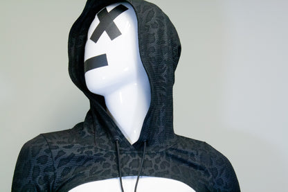 BLACK LEOPARD - MICRO HOODIE