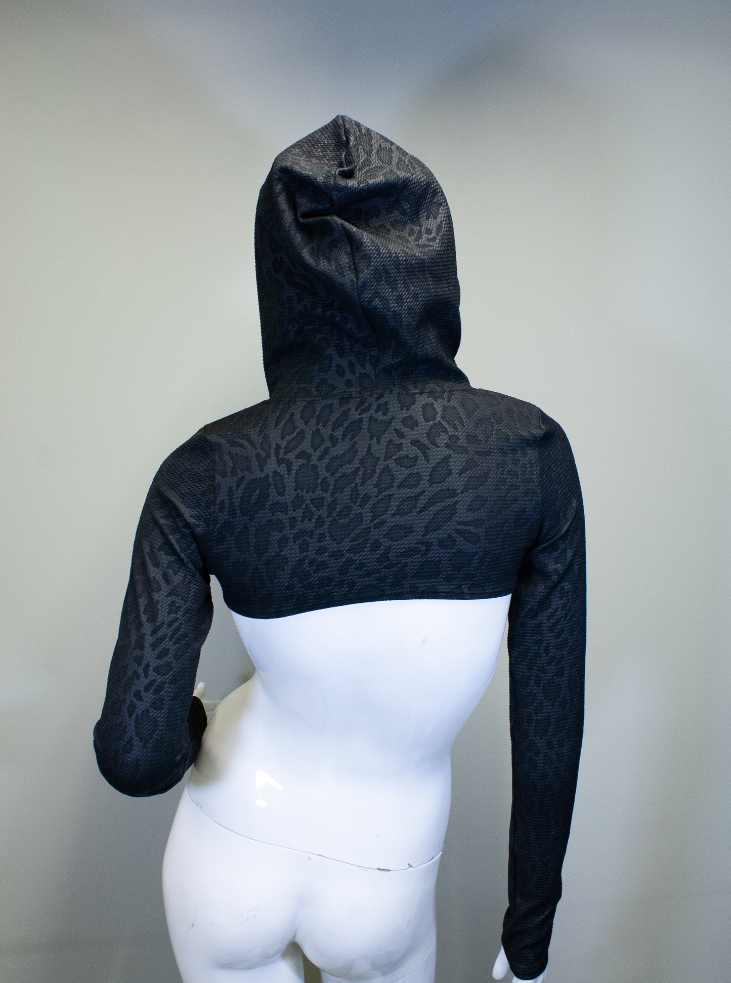 BLACK LEOPARD - MICRO HOODIE