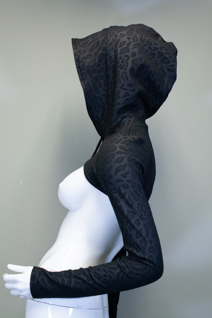 BLACK LEOPARD - MICRO HOODIE