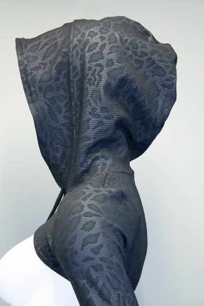 BLACK LEOPARD - MICRO HOODIE