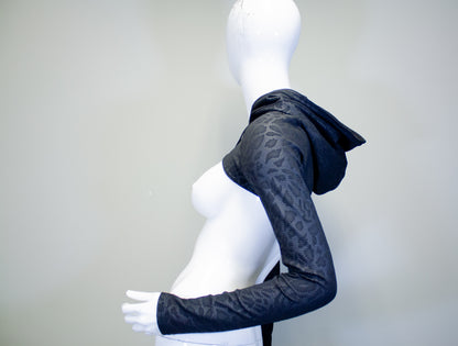 BLACK LEOPARD - MICRO HOODIE