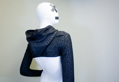 BLACK LEOPARD - MICRO HOODIE