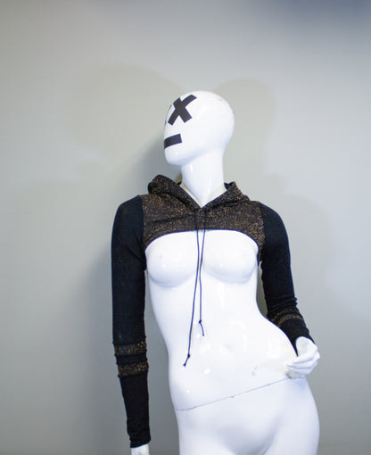 CITY LIGHTS- GOLD & OBSIDIAN MICRO HOODIE