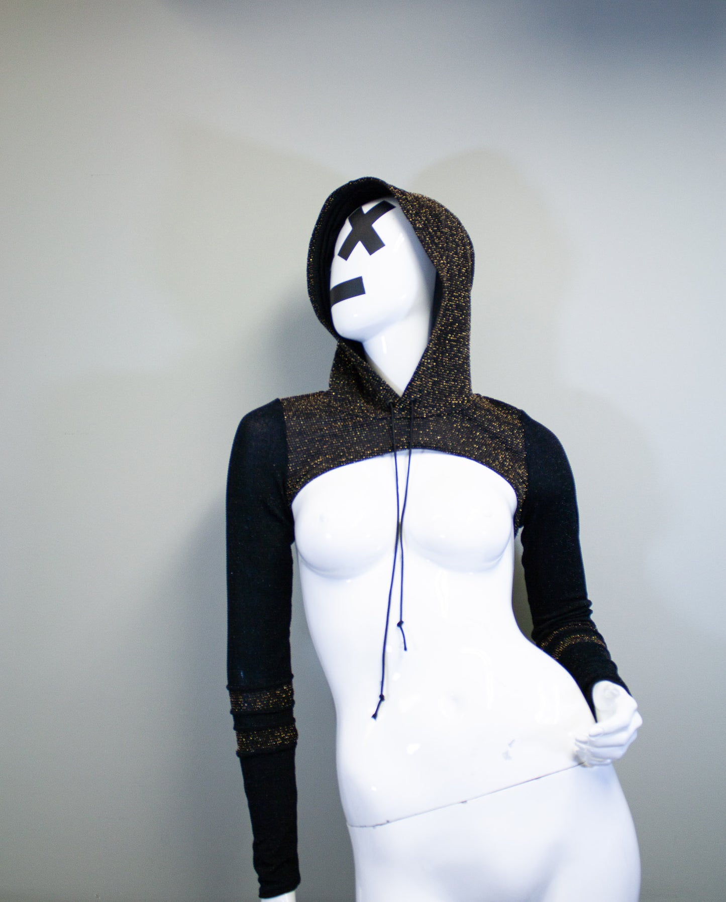 CITY LIGHTS- GOLD & OBSIDIAN MICRO HOODIE