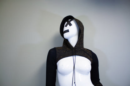 CITY LIGHTS- GOLD & OBSIDIAN MICRO HOODIE