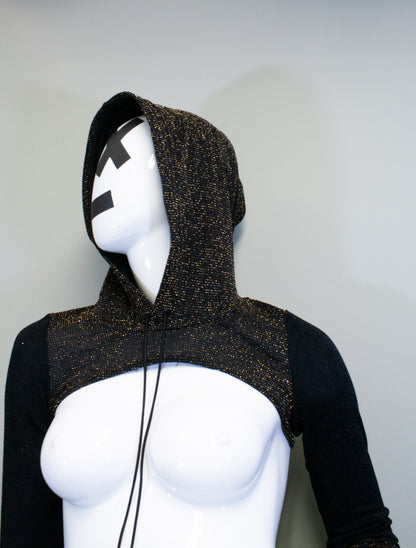 CITY LIGHTS- GOLD & OBSIDIAN MICRO HOODIE