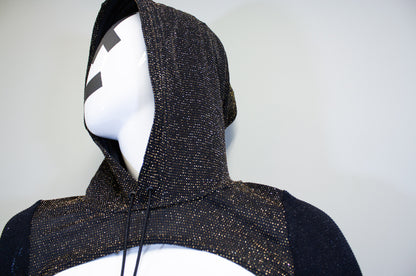 CITY LIGHTS- GOLD & OBSIDIAN MICRO HOODIE