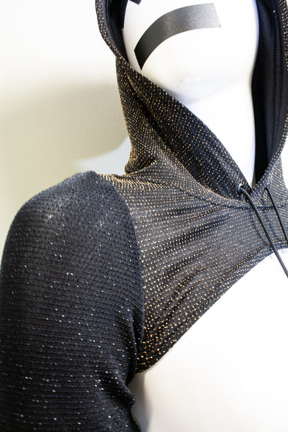 CITY LIGHTS- GOLD & OBSIDIAN MICRO HOODIE