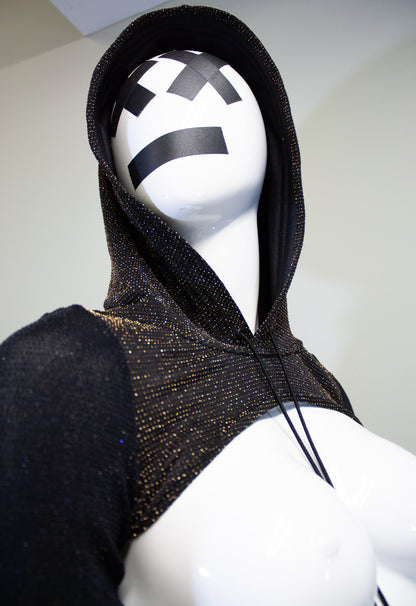 CITY LIGHTS- GOLD & OBSIDIAN MICRO HOODIE