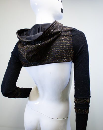 CITY LIGHTS- GOLD & OBSIDIAN MICRO HOODIE