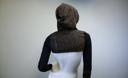 CITY LIGHTS- GOLD & OBSIDIAN MICRO HOODIE