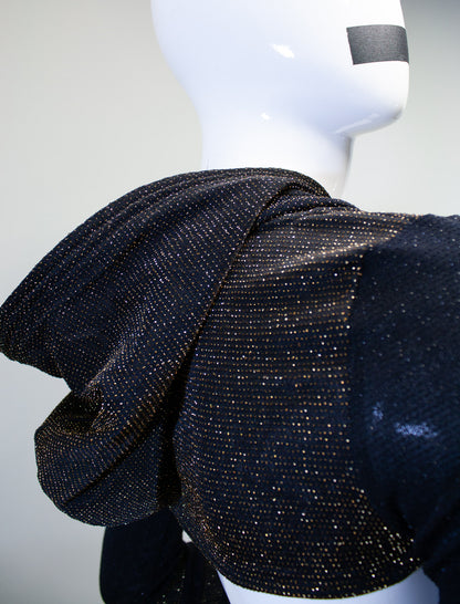 CITY LIGHTS- GOLD & OBSIDIAN MICRO HOODIE