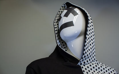 DUALITY DOTS CROPPED PULLOVER HOODIE