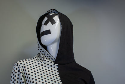 DUALITY DOTS CROPPED PULLOVER HOODIE